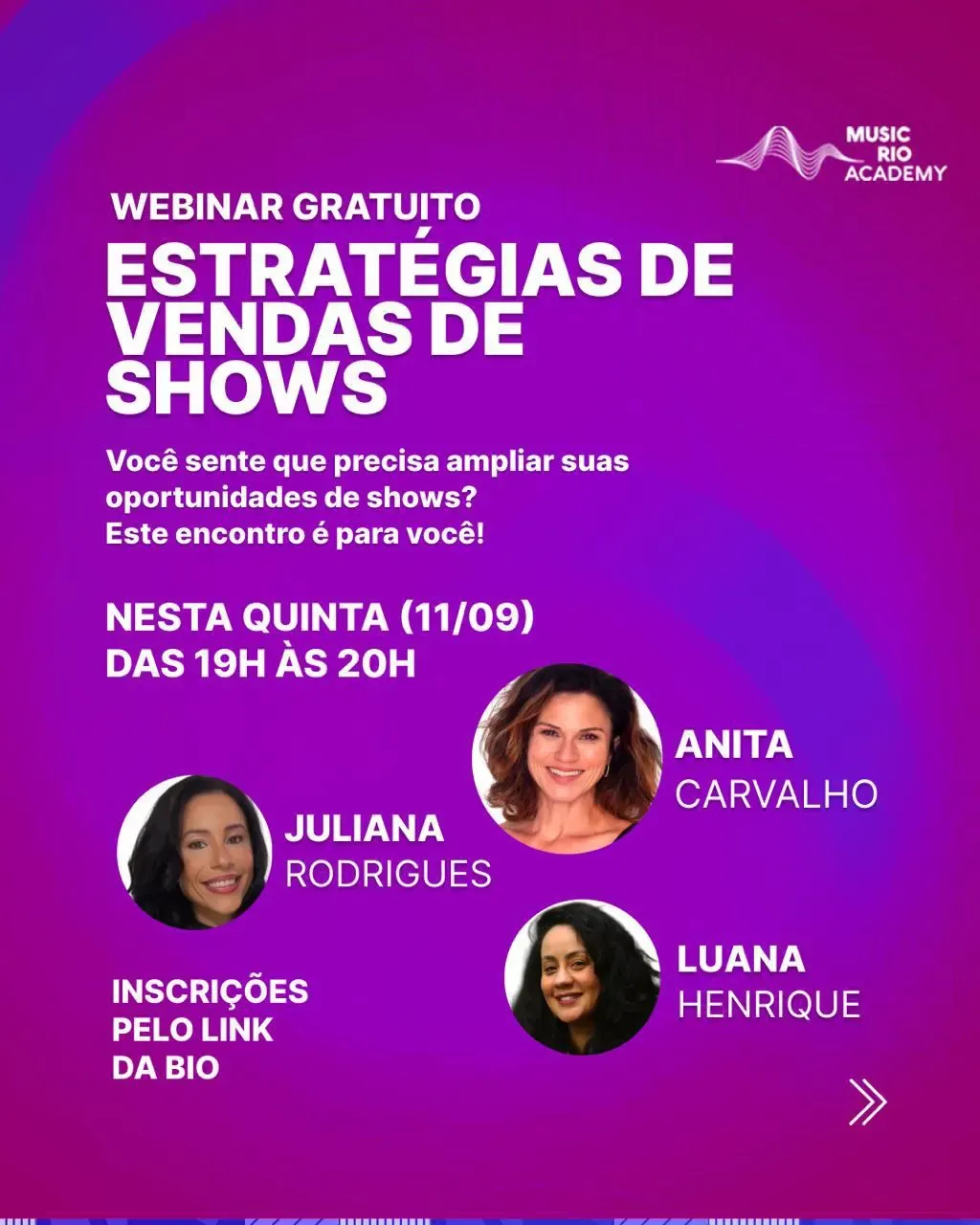 Webinar Estratégias de Vendas de Shows