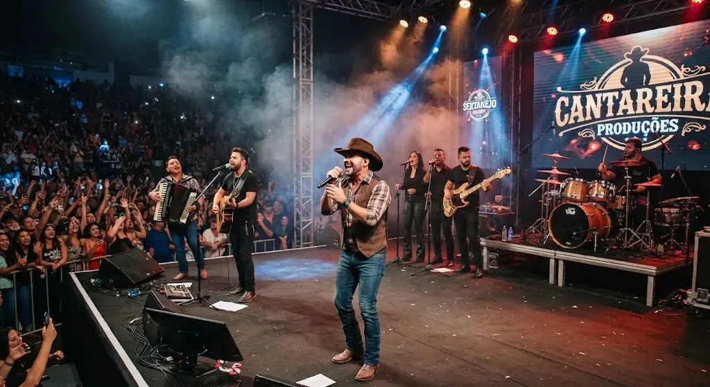 Show sertanejo com dupla no palco